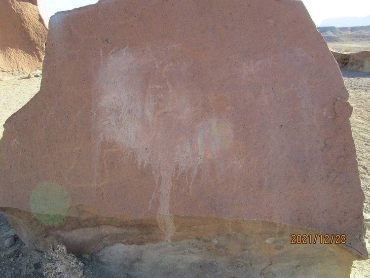 Stained petroglyphs in Big Bend National Park