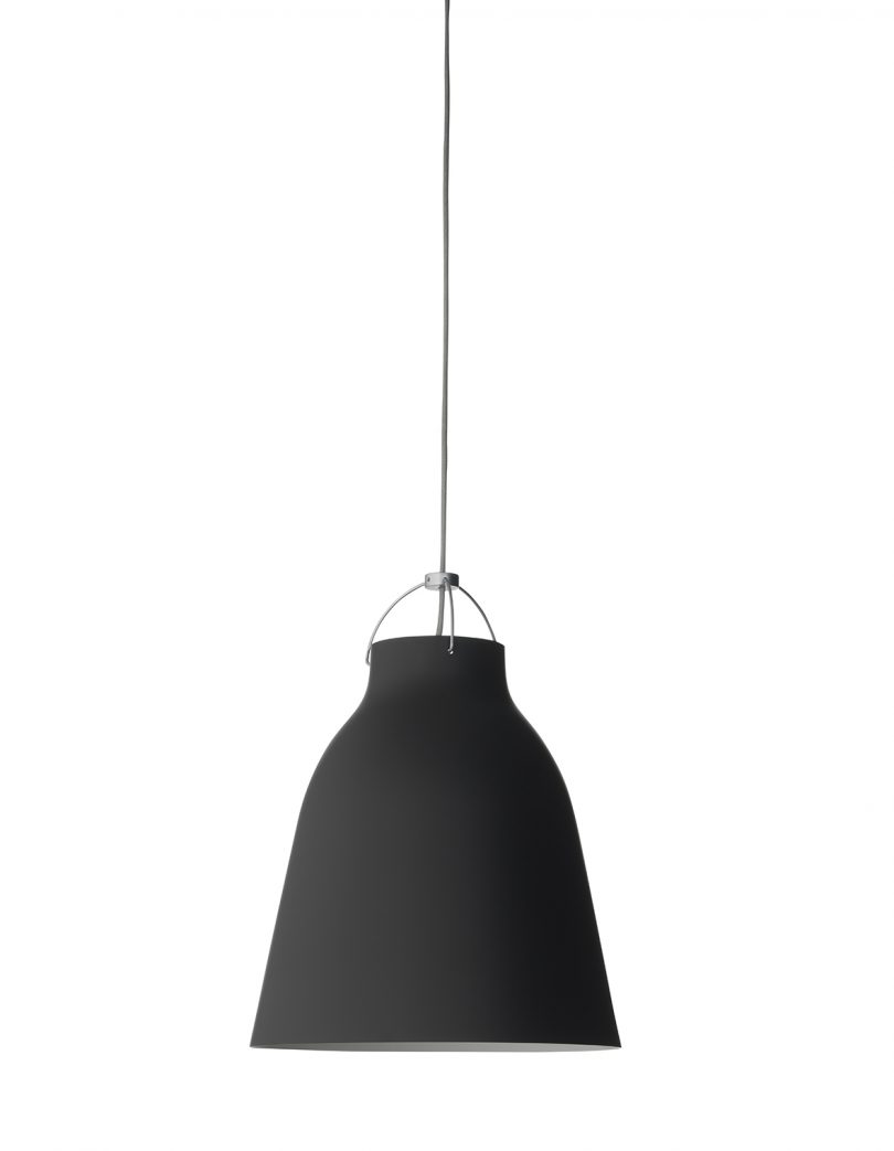 black pendant light on white background