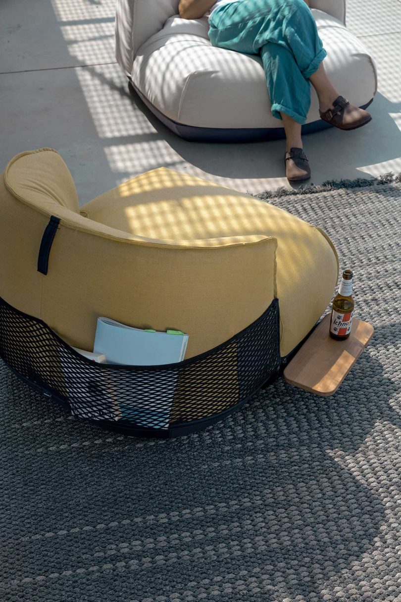 yellow outdoor lounger