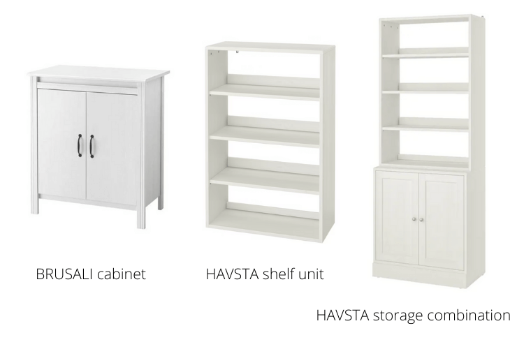IKEA shelving units and cabinets