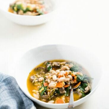 Cozy Farro & Brussels Sprouts Soup | A Couple Cooks