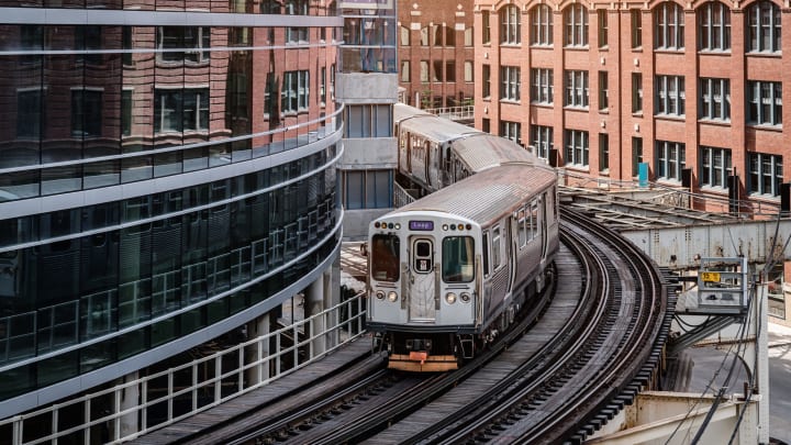 An elevated train in Chicago