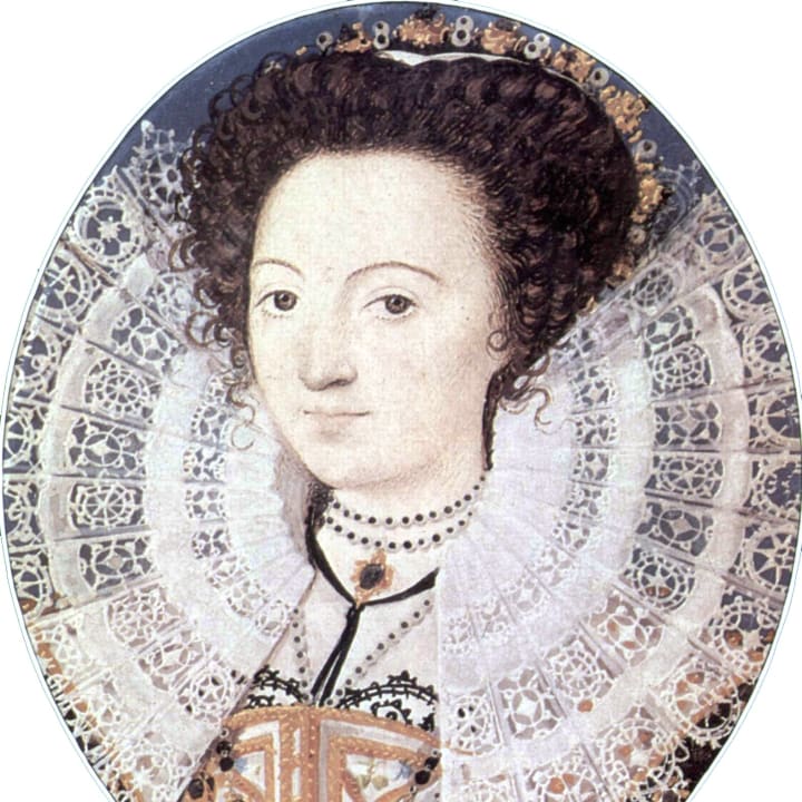 A portrait of Aemilia Lanyer.
